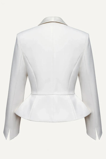 Peplum Curve Fit White Jacket