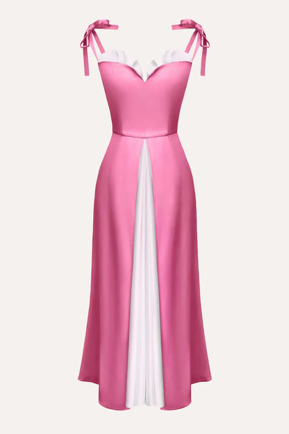 Luna Slit Pink Flowy Dress