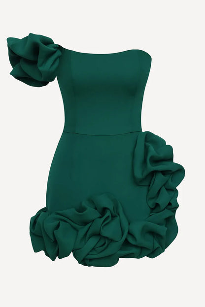 Bustier Olive Dress Flora Bottom One Shoulder