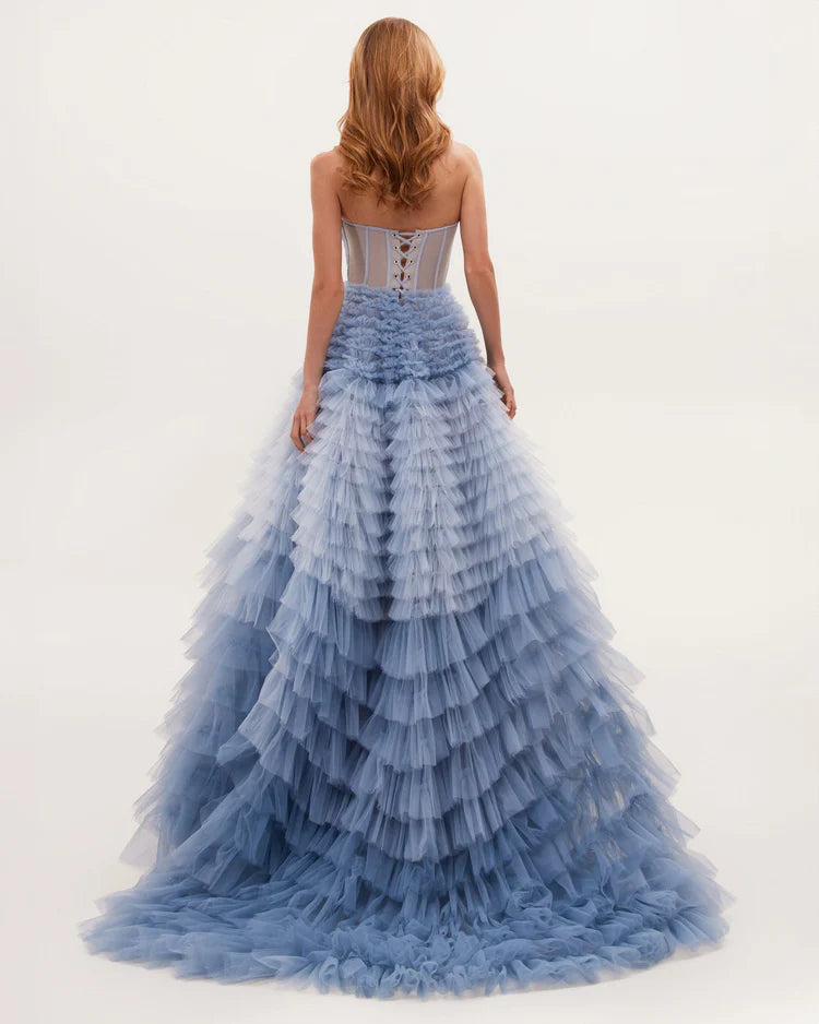 Bluebell Strapless Frill Layered Fluffy Dress