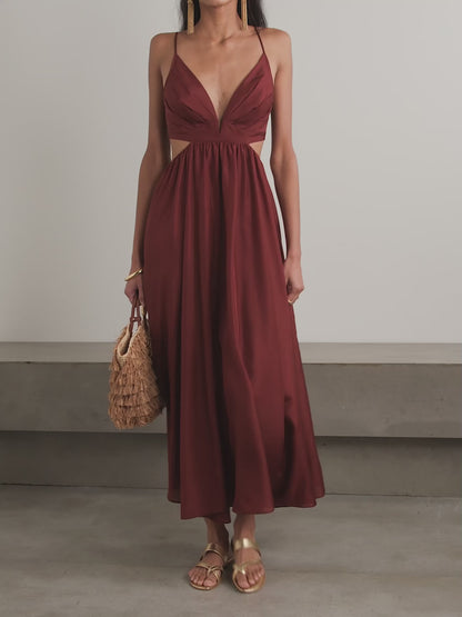 Elysian Cutout Poplin Maxi Dress
