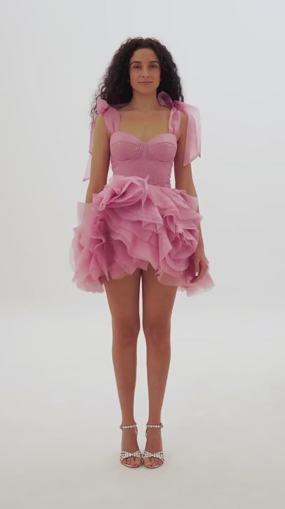 Rosy Bloom Petals Dress