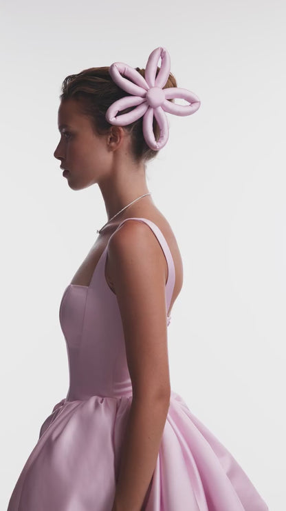 Adorable Puffy Pink Glow Mini Dress