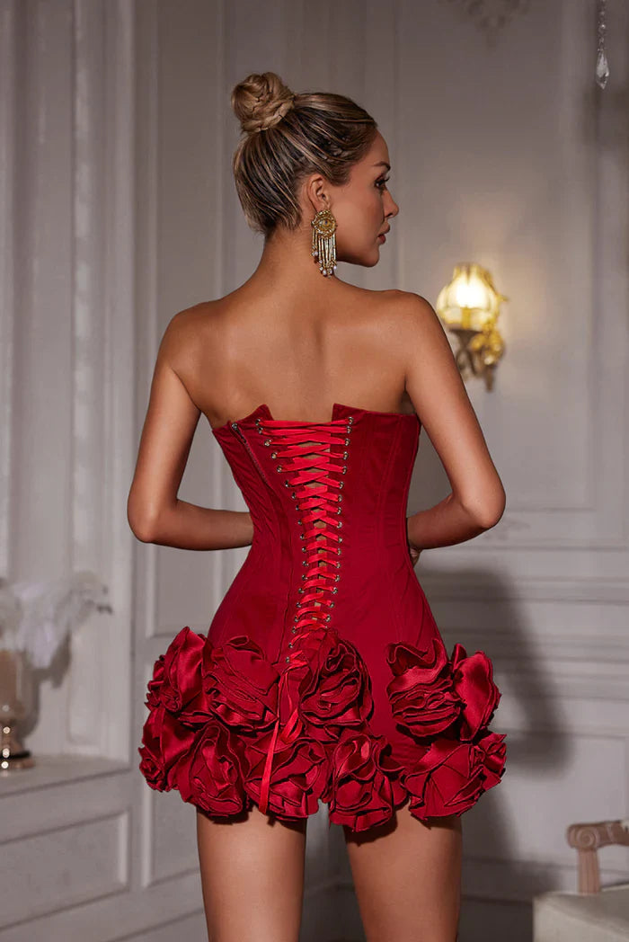 Scarlet Rosette Corset Mini