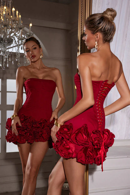 Scarlet Rosette Corset Mini