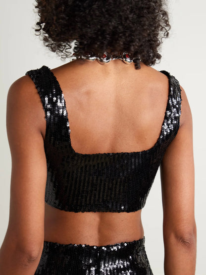 Galvan Sequin Crop