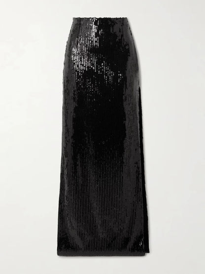 Galvan Sequin Side Slit Skirt