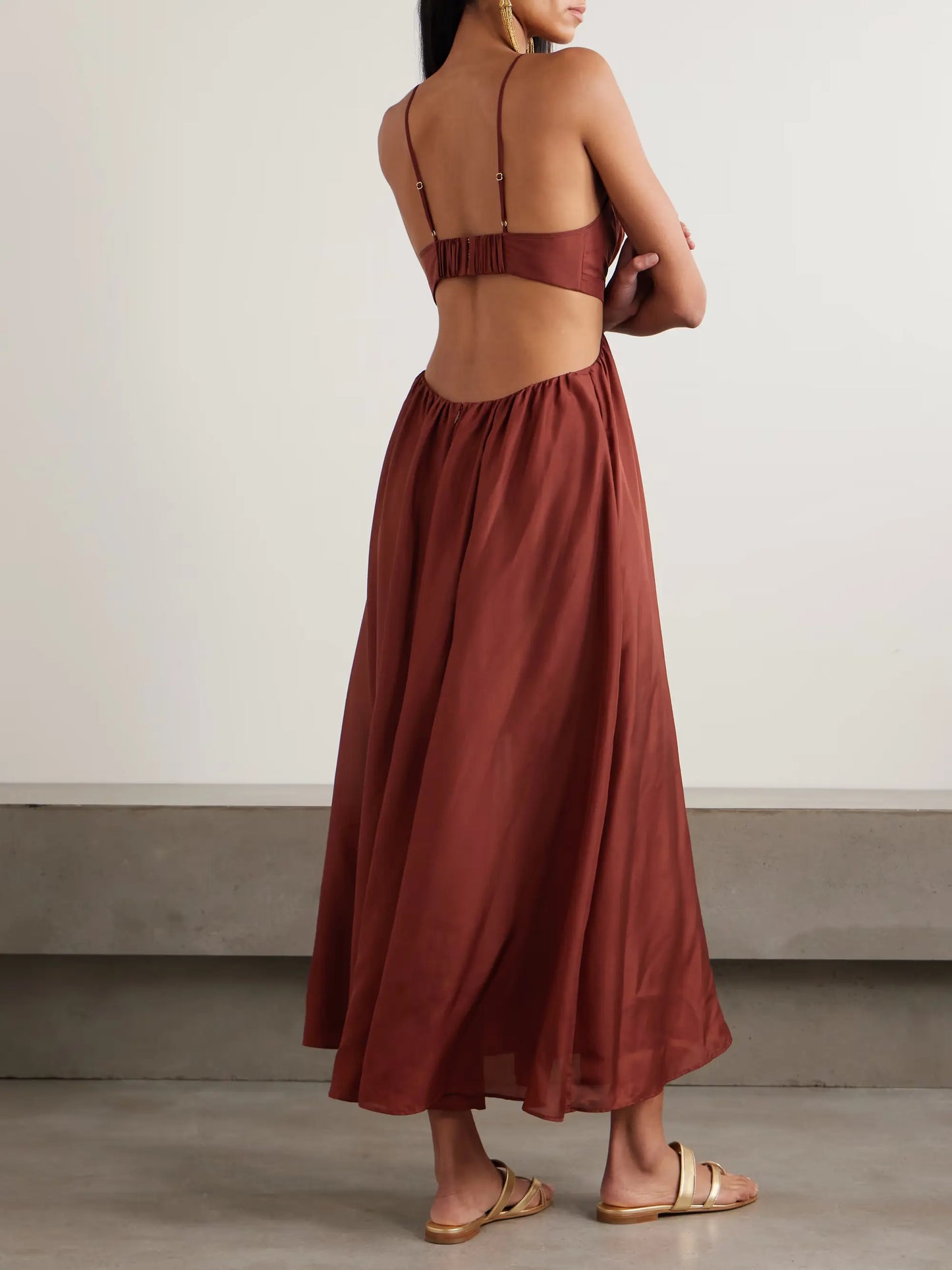 Elysian Cutout Poplin Maxi Dress