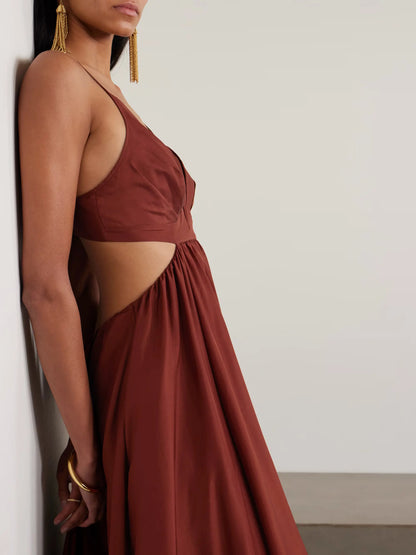 Elysian Cutout Poplin Maxi Dress