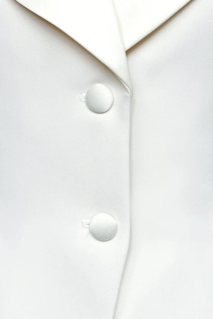 Peplum Curve Fit White Jacket